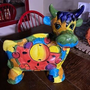 TURVO Art  by Anatoly Turvo Colorful Ceramic Cow